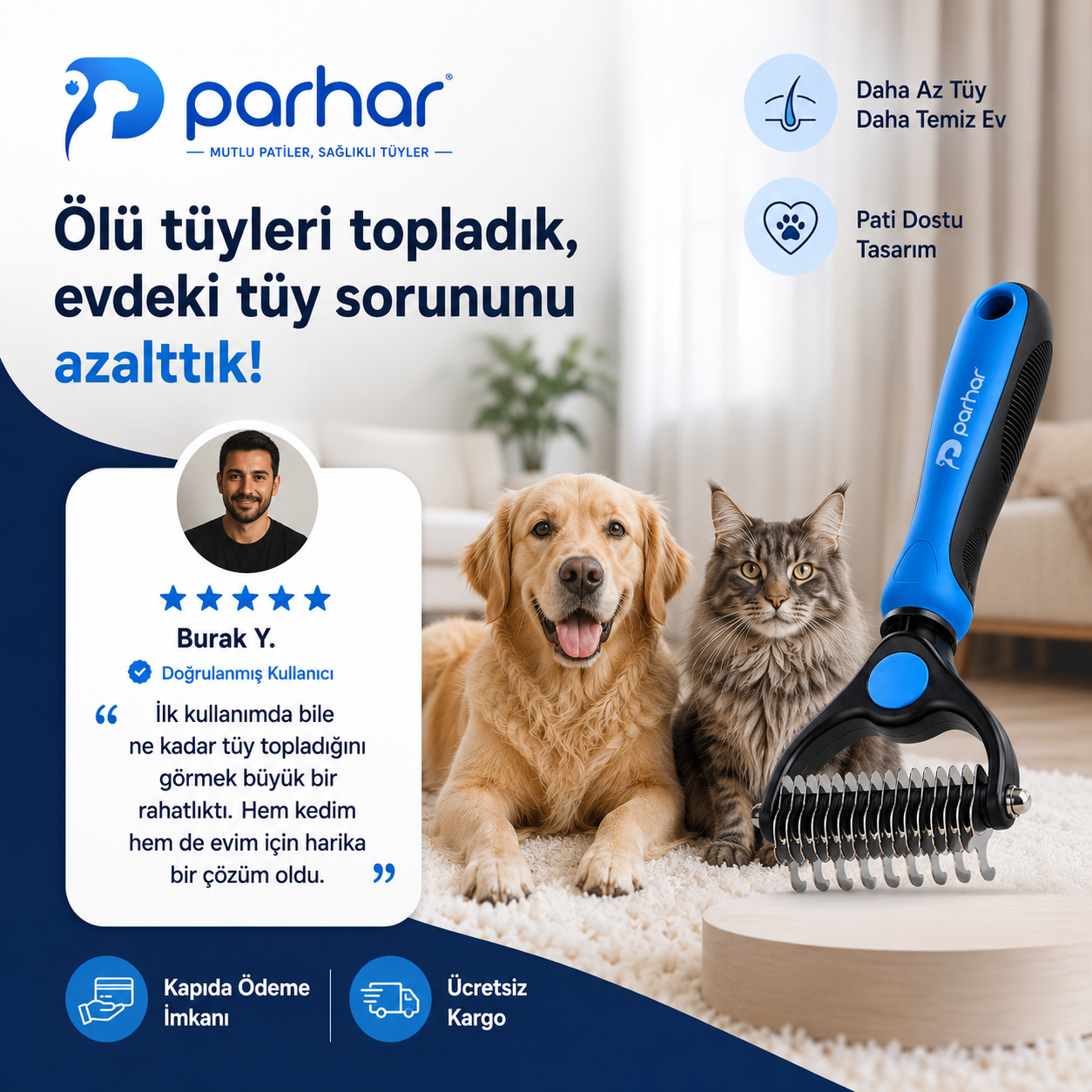 Parhar® Profesyonel Bakım Tarağı